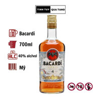 Rượu  Rum Bacardi Superior Carta Anejo Cuatro 4 Years Old, dung tích 700ml, nồng độ 43% (Không hộp)