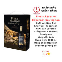 Rượu Vang Bịch Nam Phi Five's Reserve 3L