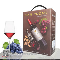 Rượu vang bịch nhập khẩu Chile SAN ROZAS 3L