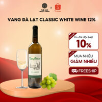 Rượu Vang Đà Lạt Classic White Wine 750ml/12%vol Giống nho Cardinal