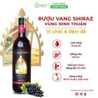 Rượu Vang Đỏ Nho Shiraz 750ml 11%, Hương Vị Đậm Đà Vang Việt Chất Lượng Rangfarm [Có Tặng Kèm Túi]