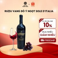 Rượu vang đỏ Ý ngọt Sole D’italia 10.5% nho Sangiovese và Negroamaro thượng hạng chai 750ml