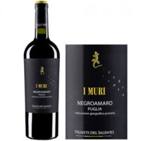 Rượu vang I Muri Negroamaro Puglia 14% vol chai 750 ml x 6 chai nhập khẩu Ý nguyên thùng