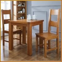 Rustic Oak : Bàn Ăn 90cm + 2 Ghế ( 2N - Mặt Gỗ )