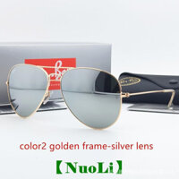 Ruuk Kính râm chính hãng kính mắt phi công kim loại RB3025 3026 có sẵn hướng bạc cho Nam Nữ hkam njmd