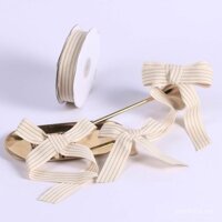 Ruy băng cotton lanh sọc DIY phụ kiện tóc thủ công ruy băng satin vật liệu hoa gói quà nơ ruy băng cotton lanh sọc
