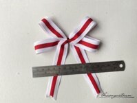 Ruy băng gân sọc 2 màu trắng đỏ