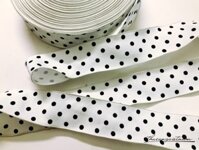 Ruy băng gân trắng chấm bi bản 4cm