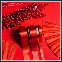 [Ruy băng lụa Trang trí tết 2024] Ruy băng lụa bản to gói quà trang trí tết, treo cây.