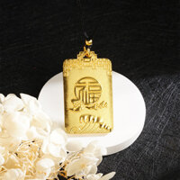 Ruyi Vuông Thương Hiệu Vòng Cổ Fu Nhân Vật Wuwu Thương Hiệu Mây Tốt Lành Sóng Đại Dương Đen Dây Điều Chỉnh Cổ Phong Cách Trung Hoa Nam Nữ Trang Sức