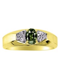 RYLOS Mens Ring with Oval Shape Gemstone in 14K Yellow Gold Plated Silver .925-6X4MM Color Stone Birthstone Rings