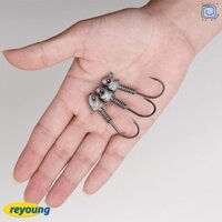 Ryoung 15 Chiếc Swimbait Hook Jig Head, Cường Độ Cao Dạ Quang Mắt Câu Cá Giun Dụ Móc, Bạc Kim Loại Câu Cá Câu Cá
