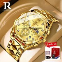 RZY Đồng Hồ Nam Chính Hãng Vàng Chống Nước Thạch Anh Đồng Hồ Đeo Tay Nam Dây Thép Thụy Sĩ
