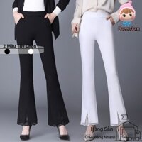 S-3XL Quần Ống Loe Xẻ tà Nữ Cao Cấp Mẫu Mới 2023 Quần Chín Tấc Phong Cách Phương Tây Mẫu Nổ Quần