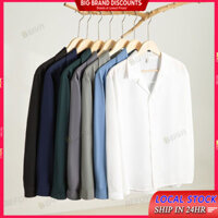 S-5xl Cuba Cổ Áo Sơ Mi Nam Dài Tay Phong Cách Anh Quốc Rời Dooping Áo Sơ Mi Bé Trai Cao Cấp Hợp Thời Trang Áo Khoác Thường Ngày BEFOYI ZT016