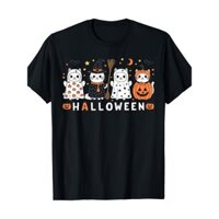 S-5xl Hàng có sẵn Mèo đen dễ thương trong ma Trang phục nữ và nam Áo thun Halloween-220g