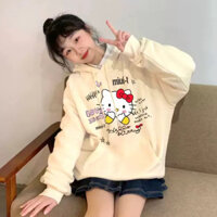 [S-5xl] Hoạt Hình Anime Dễ Thương Hello Kitty In Hình Áo Khoác Nữ Đa Năng Thu Đông Rời Cặp Đôi Thời Trang Áo Dài Tay