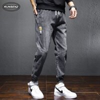 S-5xl Thời Trang Hàn Quốc Slim Fit Quần Denim Nam Plus Size Jeans Quần Jogger Đơn Giản