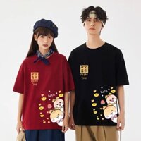 S-8xl 2025 CNY Năm Mới Hoạt Hình Rắn graffiti In Hình Cổ Tròn Tay Ngắn Áo nam Nữ Mùa Hè Mới 2025 plus Kích Thước Rời Thường Ngày Năm Phần Tư Tay Áo Cặp Đôi