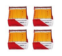 S & E TEACHER'S EDITION Half Pencils with Eraser Tops 576Pcs, Golf, Classroom, Pew - #2 HB, Hexagon, 144/Box.(pack of 4)