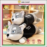 S Gấu bông gối ôm chó husky nhồi bông mặt ngáo siêu đẹp siêu hot - Hàng đúng chất lượng