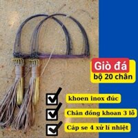 s Giò bẫy gà rừng chân đồng khoan lỗ  khoen đúc  bộ 20 chân [ giò đá]