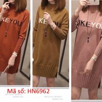 S HN6962 ĐẦM LEN LIKEYOU TAY ĐÍNH HẠT SANG TRỌNG CÁCH ĐIỆU CÓ SIZE LỚN FREE