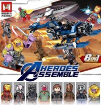 S thương hiệu Super Hero Complex 4 Kun Combat Aircraft Boys Puzzle ghép LEGO khối đồ chơi trẻ em quà tặng