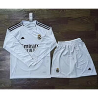 [S-xxl] 24-25 Phiên bản quạt dài tay sân nhà Real Madrid Áo bóng đá nam + quần short