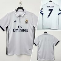S-xxl Hàng có sẵn 2016-2017 Real Madrid Home Retro Người hâm mộ Áo bóng đá Nam Jersey Jersi