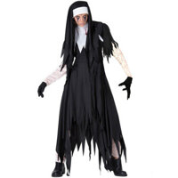 S-xxxl Halloween Zombie Nun Trang Phục Ma Cà Rồng Kinh Dị Đẫm Máu Chết Chữ Thập Răng Cưa Đầm Nữ Tu