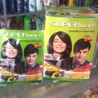 s01 10 gói dầu gội nhuộm tóc thảo dược SUPER NOVA màu đen