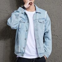 [S04] Áo khoác jean xanh rách hàng đẹp siêu hot-A3021