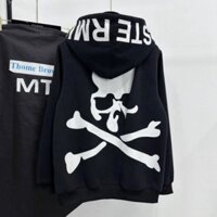 [S1] Áo Khoác hoodie zip nam nữ Phillip Plein nỉ chân cua in đầu lâu xương chéo hai mặt zip ống tay