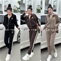 [S12] Set Bộ Nhung Cao Cấp Bianaa Chữ M Áo Khoác Kèm Quần Bo Gấu