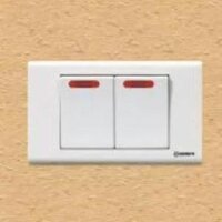 S182N1R - Công tắc đôi 1 chiều phím lớn có đèn báo đỏ 10A - Sino - S18 Mega