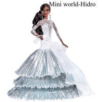 S74 Búp bê Holiday Barbie 2008 African American Doll- Mattel- celebrating 20 yrs body model muse da đen