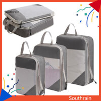 {S88} 7 Túi du lịch nén có tay cầm Thiết kế dây kéo kép Dung tích lớn Vải chống thấm nước Túi đựng đồ vệ sinh Túi đựng giày