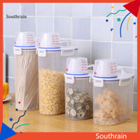 {S9} Hộp đựng cơm kín khí Nhựa dung tích lớn Cốc đo trong suốt Thùng đựng gạo cho nhà bếp