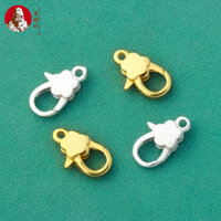 S925 Bạc Hoa Bóng Hoa Nhỏ Tôm Hùm Khóa Mùa Xuân Kết Nối Khóa diy Handmade Vòng Tay Hoàn Thiện Phụ Kiện Khóa Bạc