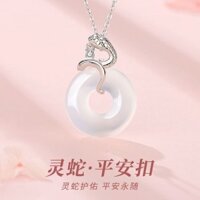 S925 Bạc linh rắn khóa an toàn Vòng cổ nữ cung hoàng đạo rắn năm sinh Quà Tặng Giáng sinh 520 sinh nhật Tanabata tặng bạn gái XYG5