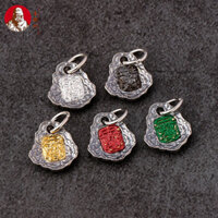 S925 Bạc Phát Triển Đồng Trắng Hal Tara Zaki Đền Zakilam Dharma Cỏ Bốn Lá Tám May Mắn Bánh Xe Vàng Mặt Dây Chuyền Thẻ