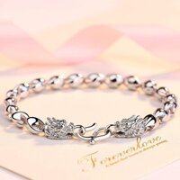S925 Bạc Rồng Đầu Vòng Tay Nam Phong Cách Trung Hoa Độc Đáo Retro Bạc Món Quà Đầu Tiên Nam Nữ Cặp Đôi Phong Cách 3.21 TSWZ