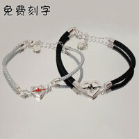 ✨S925 Bạc Tình Yêu Cặp Đôi Vòng Tay Thích Hợp Đơn Giản Cao Cấp Dây Đeo Tay Ngày Lễ Tình Nhân Quà Tặng Tùy Chỉnh 25.4.3