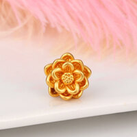 (S925)  Hoa Sen Bạc Phủ Vàng, Bạc 925 & Bạc Thái 12mm - Loại Dày -  Charm Phụ Kiện Xâu, Mix, Phối Vòng Nam Nữ