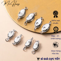 [S925] Khóa bạc xỏ vòng trơn hình thỏi bạc - MH341