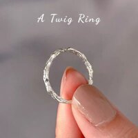S925 Sterling Bạc Trơn Nhẫn Giấy Kẹo Nữ Đơn Giản Đi Lại