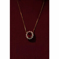 S925 Sterling Mạ Bạc 18K Vàng Ruby Vòng Cổ Retro Ánh Sáng Sang Trọng Garnet Đỏ Zircon Mặt Dây Chuyền