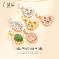 S925 Sterling Silver Mặt Dây Chuyền Rỗng Chủ Của Phụ Nữ Độc Đáo Cá Tính Vòng Cổ Mặt Dây Chuyền Sáp Ong khảm Ngọc Lục Bảo Nam Màu Đỏ Ngọc Bạc Nhẫn Chủ 4Mm