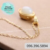 (S925) Thỏi Vàng Bạch Ngoc đeo cổ - phụ kiện xâu vòng tay nam nữ, charm phối vòng tay phong thuỷ handmade tự làm